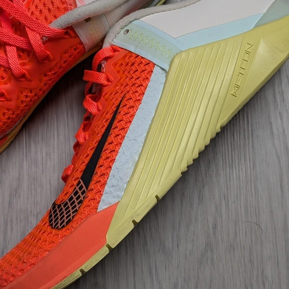 Nike Metcon 6 Women's Size 5.5 Training Shoes - Orange/Yellow AT3160-800